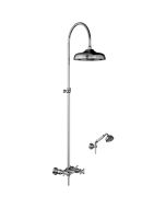 Horus Montmartre Classic Collection - Complete Wall Shower Mixer Centers 175 ± 30 Mm, Showerhead Ø 220 Mm - Matt Nickel 07.544-NM