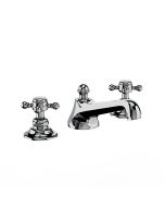 Horus Ascott Classic Collection - 3 Hole Basin Set Small Spout with Pop-up Waste, Flexible Hoses - Chrome 20.260-CH