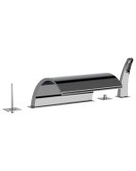 Horus Nouvelle Vague “part of Contemporary Collection - 5 Hole Deck Mounted Bath/shower Mixer Set - Satin Brass 40.767-LS