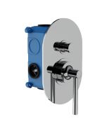 Horus Minoé Contemporary Collection - Concealed Wall Mounted Manual Mixing Shower Valve with Diverter - Satin Brass 47.701-LS