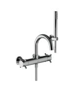 Horus Minoé Contemporary Collection - Complete Set : Complete Exposed Thermostatic Wall Bath-shower Mixer - Matt Black 47.714-NO