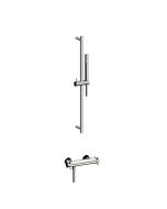 Horus Minoé Contemporary Collection - Complete Set : Exposed Thermostatic Wall Bathshower Mixer - Metal Gun 47.795-CF