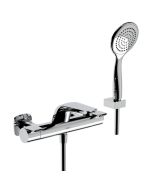 Horus Naja Contemporary Collection - Complete Exposed Thermostatic Wall Bath-shower Mixer - Chrome 48.714-CH