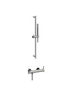 Horus Minoé Contemporary Collection - Complete Set : Exposed Thermostatic Wall Bathshower Mixer - Satin Brass 49.795-LS