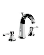 Horus Ascott Classic Collection - 3 Hole Bassin Set High Spout with Pop-up Waste, Flexible Hoses - Polished Nickel 65.261-NB