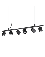 Κρεμαστό Φωτιστικό DYNAMITE SP6 SQUARE Μαύρο Ideal Lux 371412