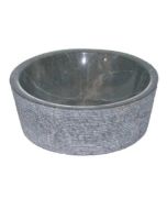 Νιπτήρας Πέτρινος Επιτραπέζιος Bati Jaya Μαύρο Ø40*15cm