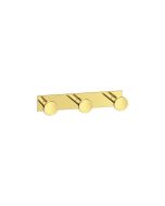 Sanco Bath Robe Hook & Door Stop Τριπλό Άγκιστρο PVD χρυσό ορείχαλκο γυαλιστερό 00683-PVD-02PL
