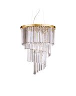 Κρεμαστό Φωτιστικό CARLTON SP12 Χρυσό Ideal Lux 213521