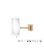 Sanco LED Cosmetic mirrors Μεγεθυντικός καθρέπτης x3 με LED PVD θερμό μπρονζέ βουρτσιστό MRLED-305-PVD-01BR