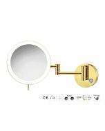 Sanco LED Cosmetic mirrors Μεγεθυντικός καθρέπτης x3 με LED PVD χρυσό ορείχαλκο γυαλιστερό MRLED-701-PVD-02PL