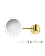 Sanco LED Cosmetic mirrors Μεγεθυντικός καθρέπτης x3 με LED PVD χρυσό ορείχαλκο γυαλιστερό MRLED-705-PVD-02PL
