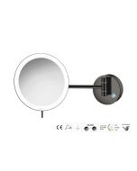 Sanco LED Cosmetic mirrors Μεγεθυντικός καθρέπτης x3 με LED PVD gun metal γυαλιστερό MRLED-705-PVD-05PL