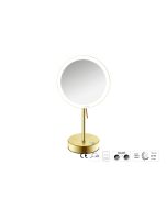 Sanco LED Cosmetic mirrors LED Επικαθήμενος Καθρέπτης μεγεθυντικός x3 PVD χρυσό ορείχαλκο βουρτσιστό MRLED-903-PVD-02BR
