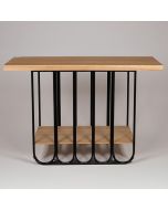 ΚΟΝΣΟΛΑ ΜΕΤΑΛΛΟ-ΞΥΛΟ ΦΥΣΙΚΟ-ΜΑΥΡΟ 120x40x78cm Eurolamp 810-00065