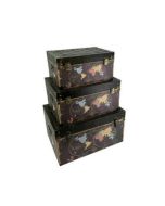 S/3 ΜΠΑΟΥΛΑ ΜΑΥΡΟ ΜΕ ΥΔΡΟΓΕΙΟΥΣ 56x34x31cm/ 48x29x25cm/ 40x24x20cm Eurolamp 810-00061