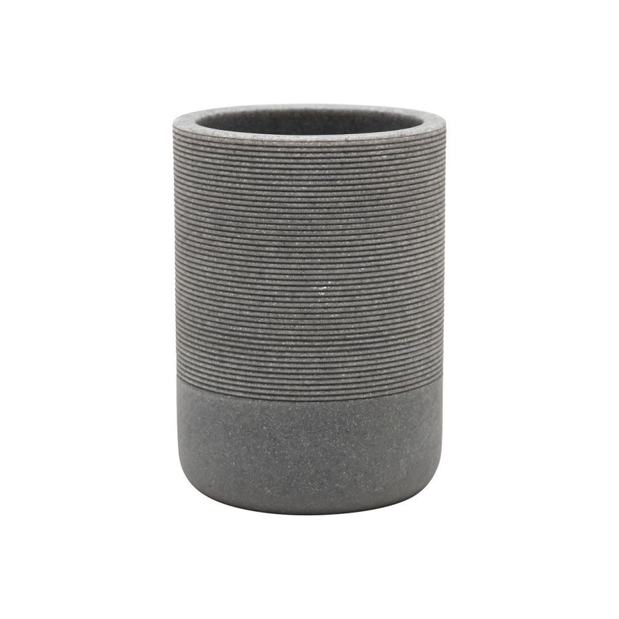 Ποτηροθήκη Μπάνιου Επικαθήμενη Γκρι Ρητίνης 300ml Estia Home Art Stone  02-13387