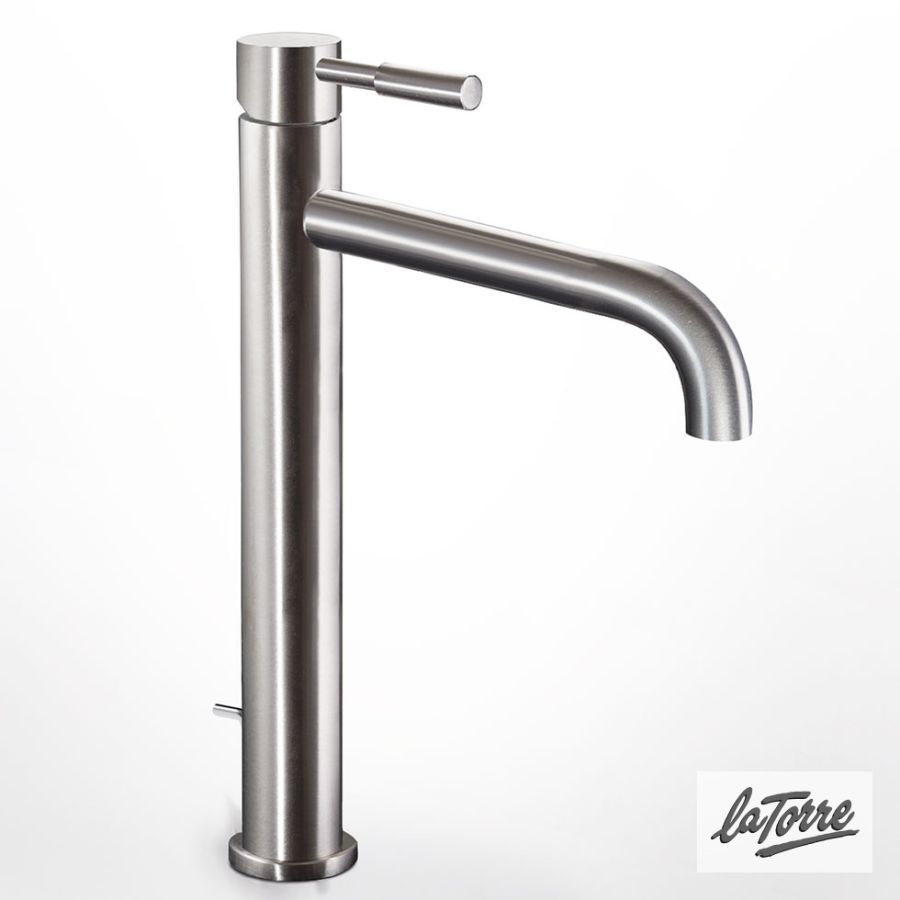 Μπαταρία Νιπτήρα Υψηλή με Βαλβίδα Clic-Clac Τech La Torre Inox 12507-110