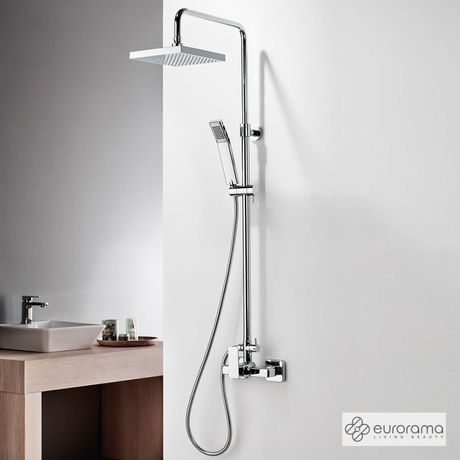 Μπαταρία Ντουζιέρας με Κεφαλή και Κολώνα ρυθμιζόμενου ύψους Quadra Chrome 144065-100