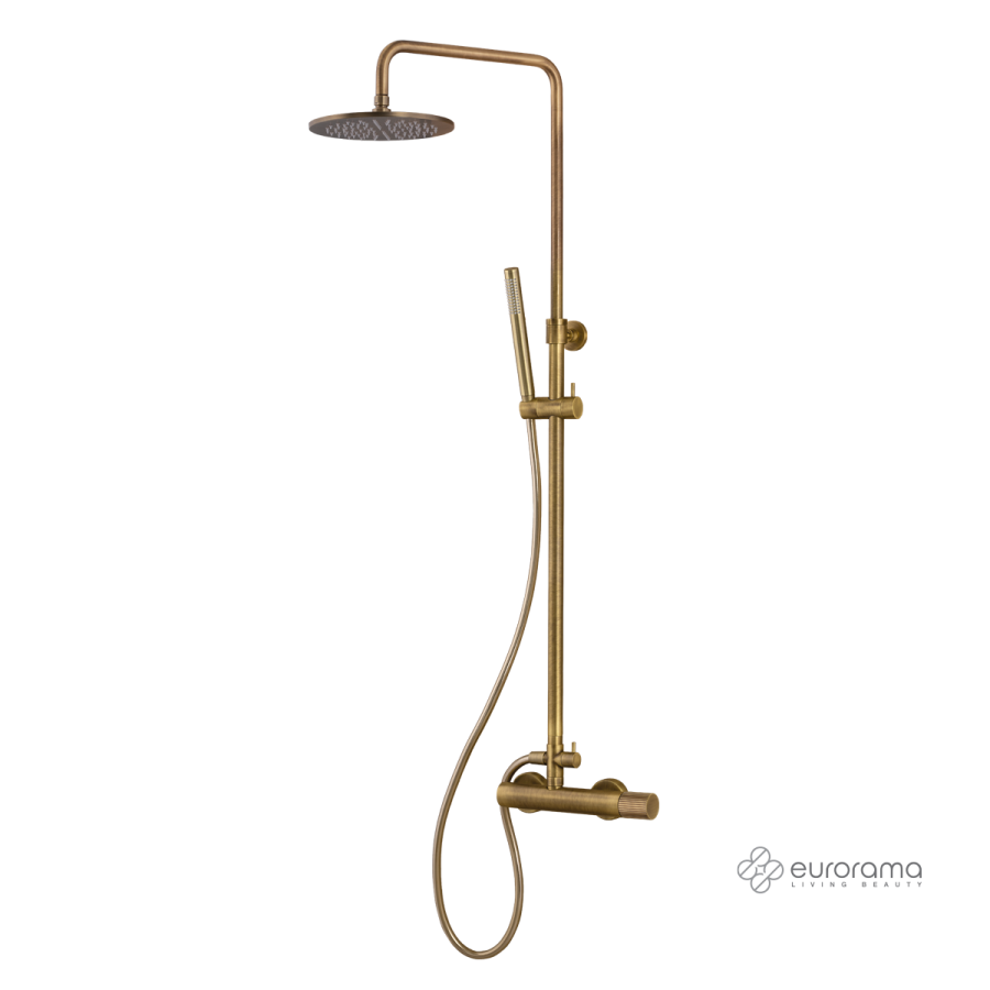 Μπαταρία Ντουζιέρας με Κεφαλή και Κολώνα ρυθμιζόμενου ύψους OSO Bronze Brushed 178065-221