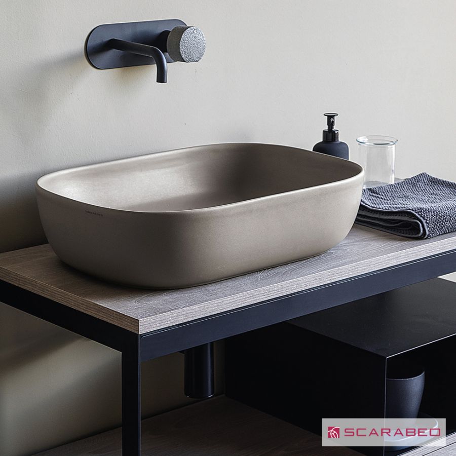 Νιπτήρας Πορσελάνης Glam 56x39 Scarabeo sand 1804-510