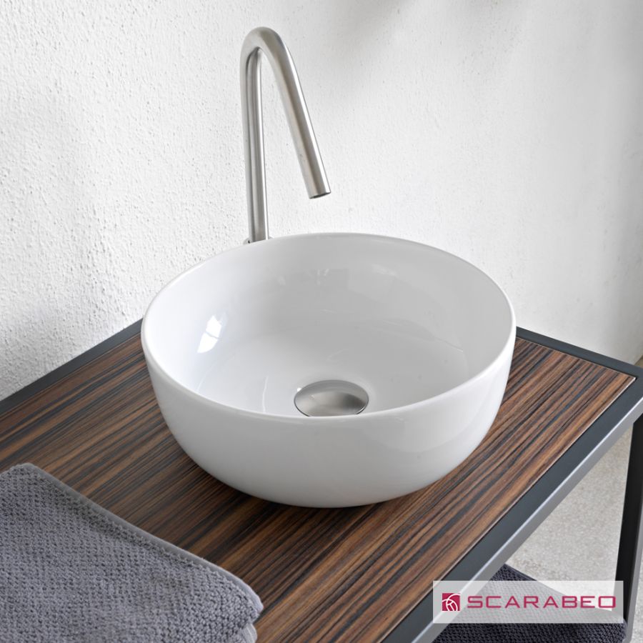 Νιπτήρας Πορσελάνης Glam Φ33 Scarabeo White 1808-300