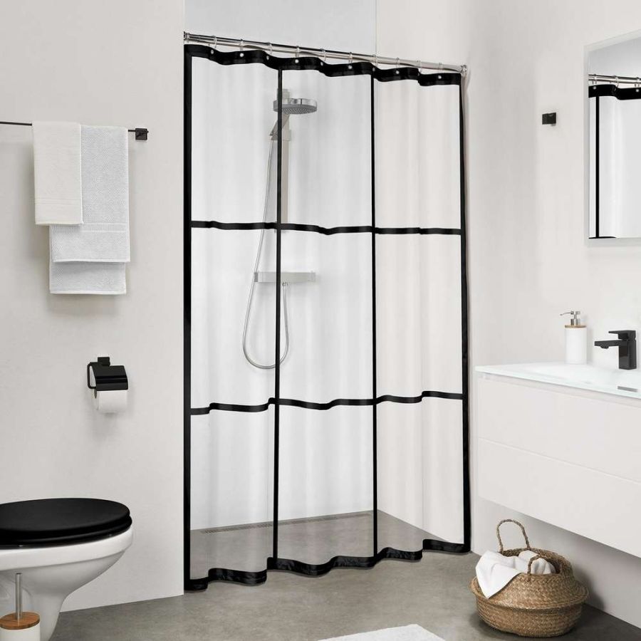 Brix 180x200 black κουρτίνα μπάνιου πλαστική Sealskin 210961319
