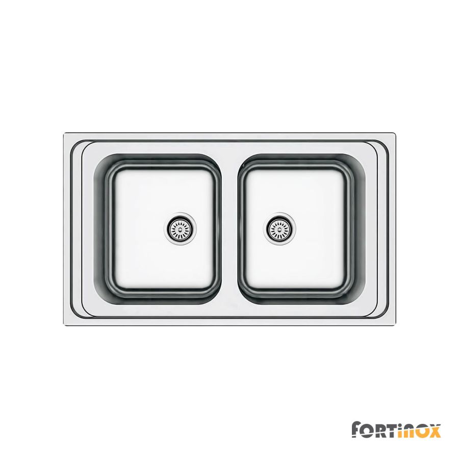 Νεροχύτης Κουζίνας Ανοξείδωτος Arena 86x50 Fortinox Inox Λείο 27286-110