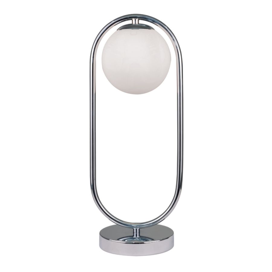 InLight Επιτραπέζιο φωτιστικό σε χρώμιο απόχρωση και λευκή οπαλίνα 1XG9 D:40cm 3017-CH