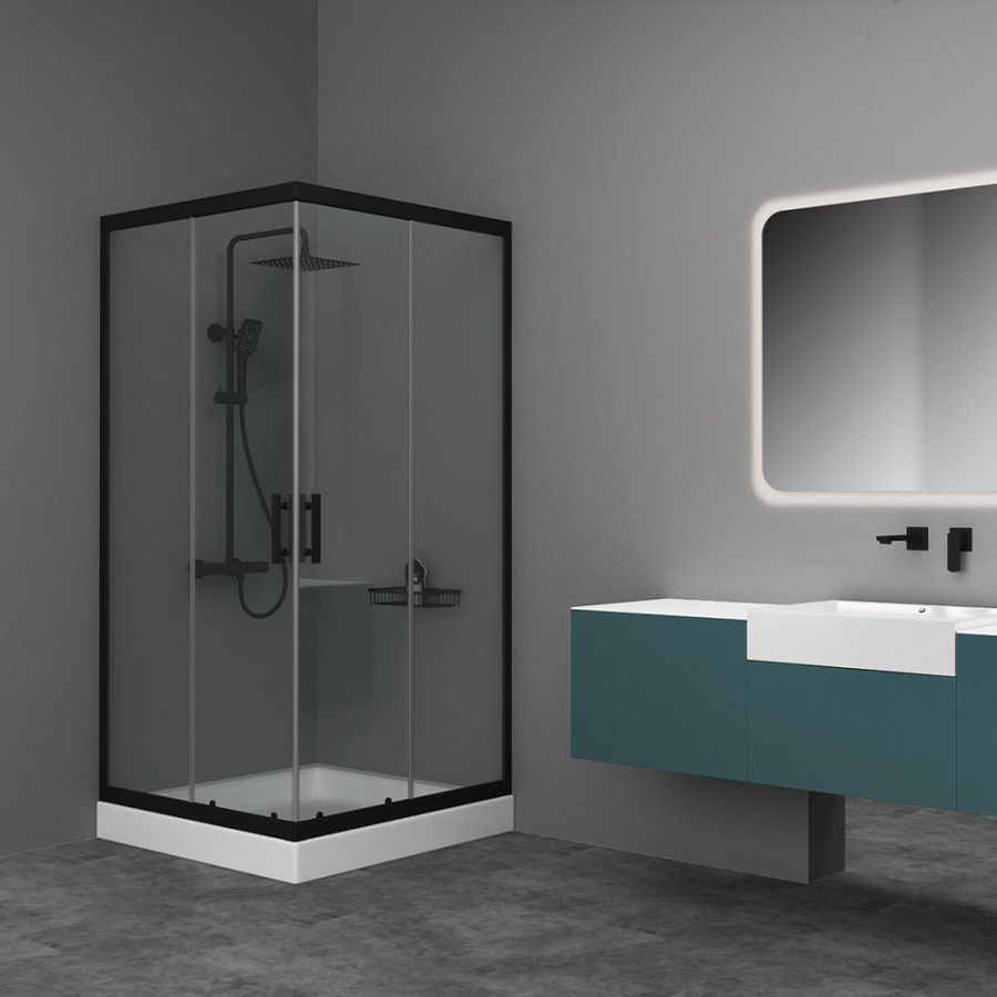 Orabella Vitalia Square Easy Fix Black matt H200 120X120 - Καμπίνα Τετράγωνη 30588