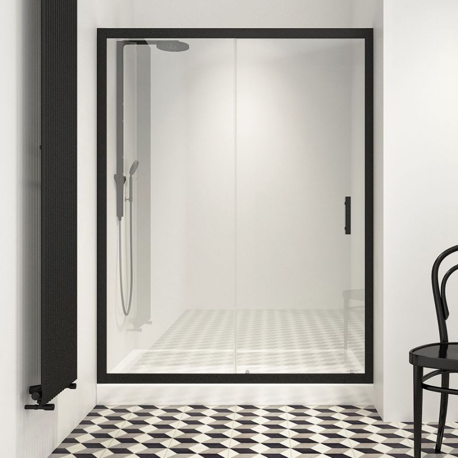 Orabella Energy Easy Fix Black matt H200 110 cm - Καμπίνα αντιστρέψιμη, ευθύγραμμη 30709