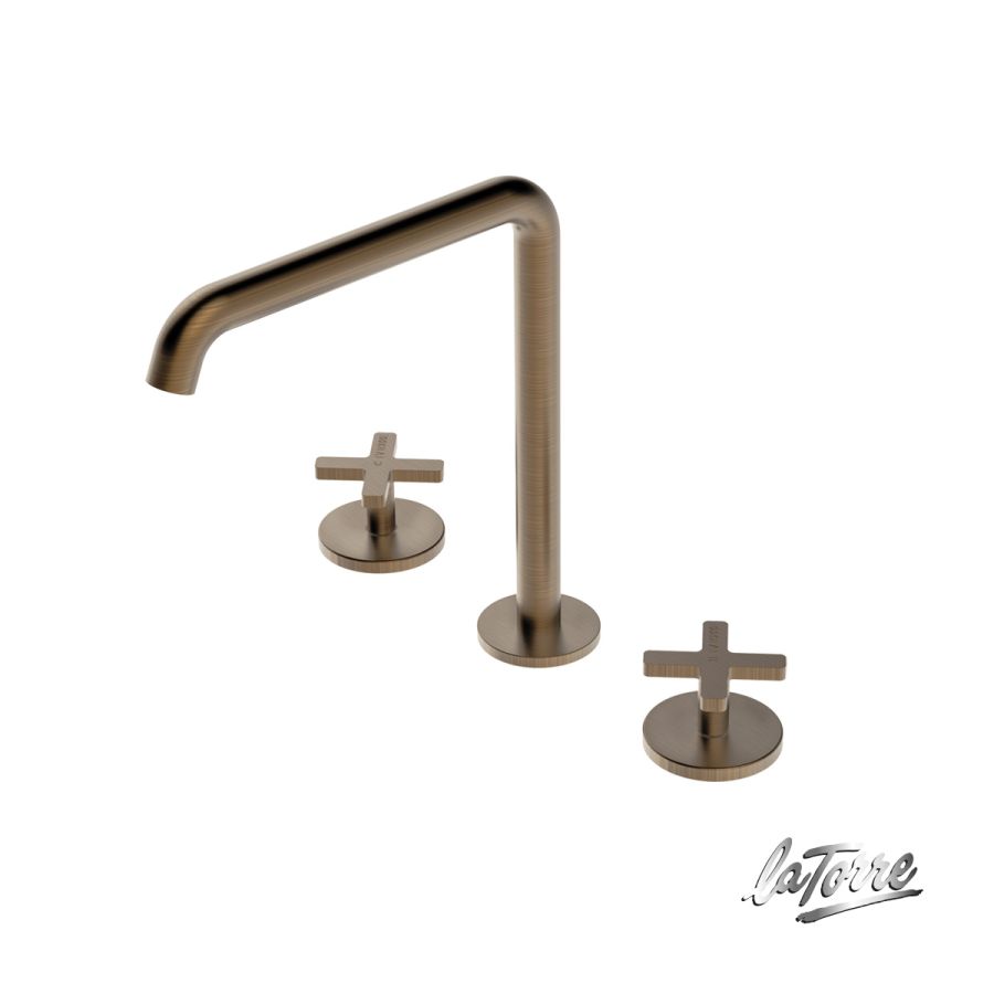 ΜΠΑΤ.ΝΙΠΤ.ΕΠΙΚΑΘ.3 ΟΠΩΝ+ΒΑΛΒ.CLIC-CLAC ELLE CROSS LA TORRE ANTIQUE BRASS 38102-221
