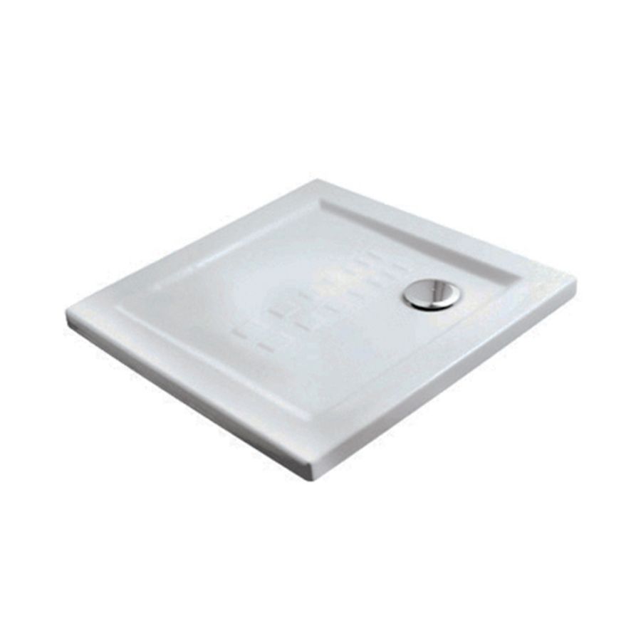 Olympia Slim - Τετράγωνη Λεπτή Ντουζιέρα Πορσελάνης Μπάνιου 80X80X5.5 cm 40105