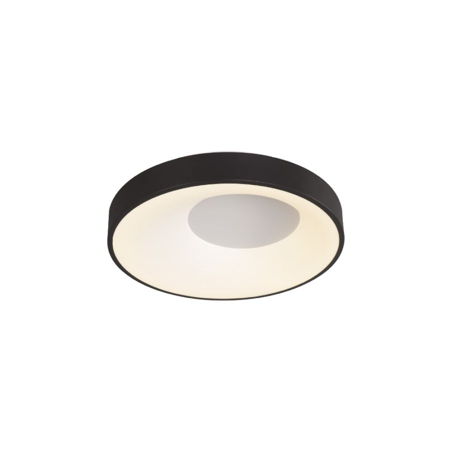 Πλαφονιέρα οροφής LED 36W 3CCT από μαύρο μέταλλο και ακρυλικό D:48x9cm 42040-Black