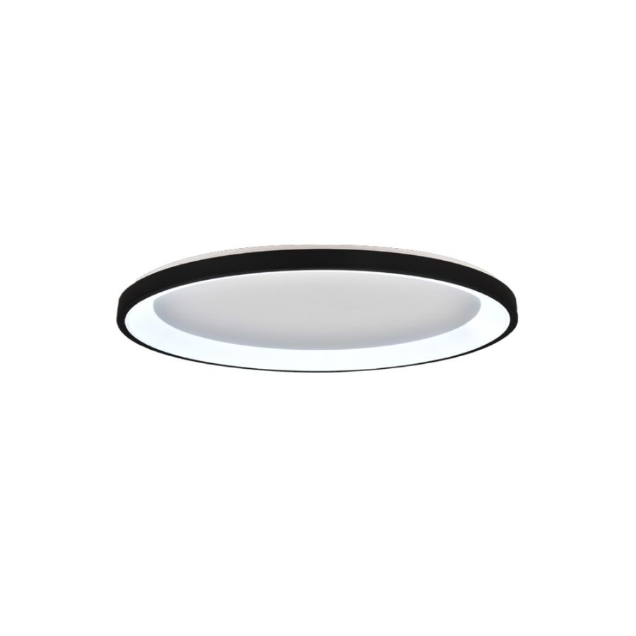 Πλαφονιέρα οροφής LED 38W 3CCT από μαύρο μέταλλο και ακρυλικό D:80x5cm 42044-A-Black