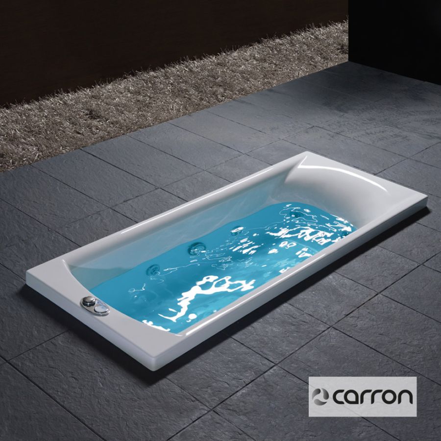Μπανιέρα Ακρυλική Caronite DELTA με σύστημα Υδρομασάζ (1,75hp-8 jet) 1600x700, Carron Bath White 426CH