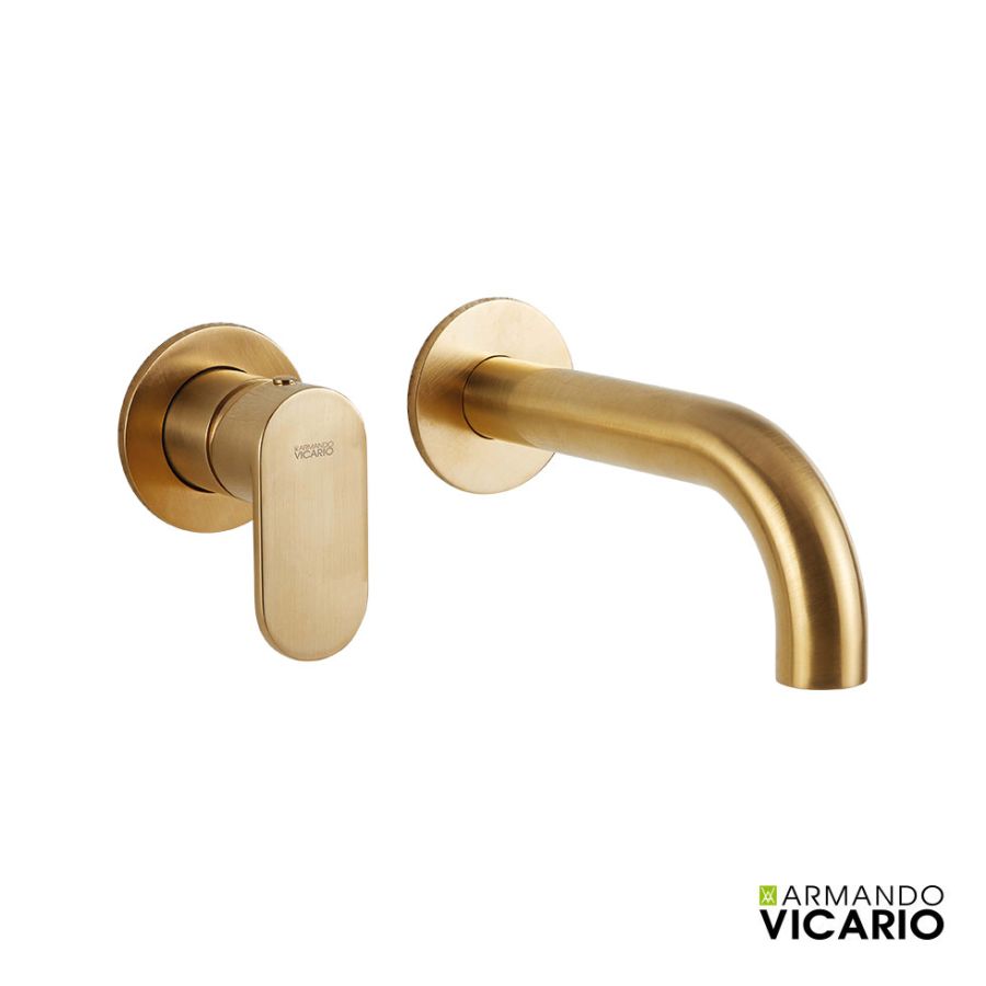 Μπαταρία Νιπτήρα Τοίχου Slim Vicario Brushed Gold 500045-201