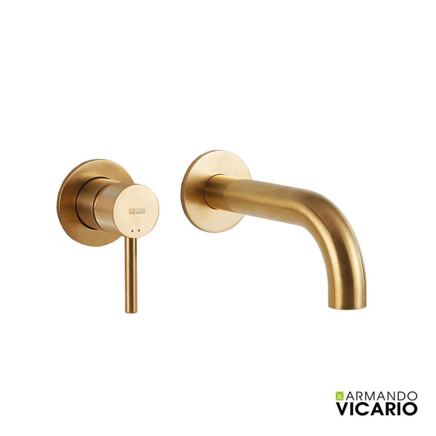 Μπαταρία Νιπτήρα Τοίχου industrial Vicario Brushed Gold 512045-201