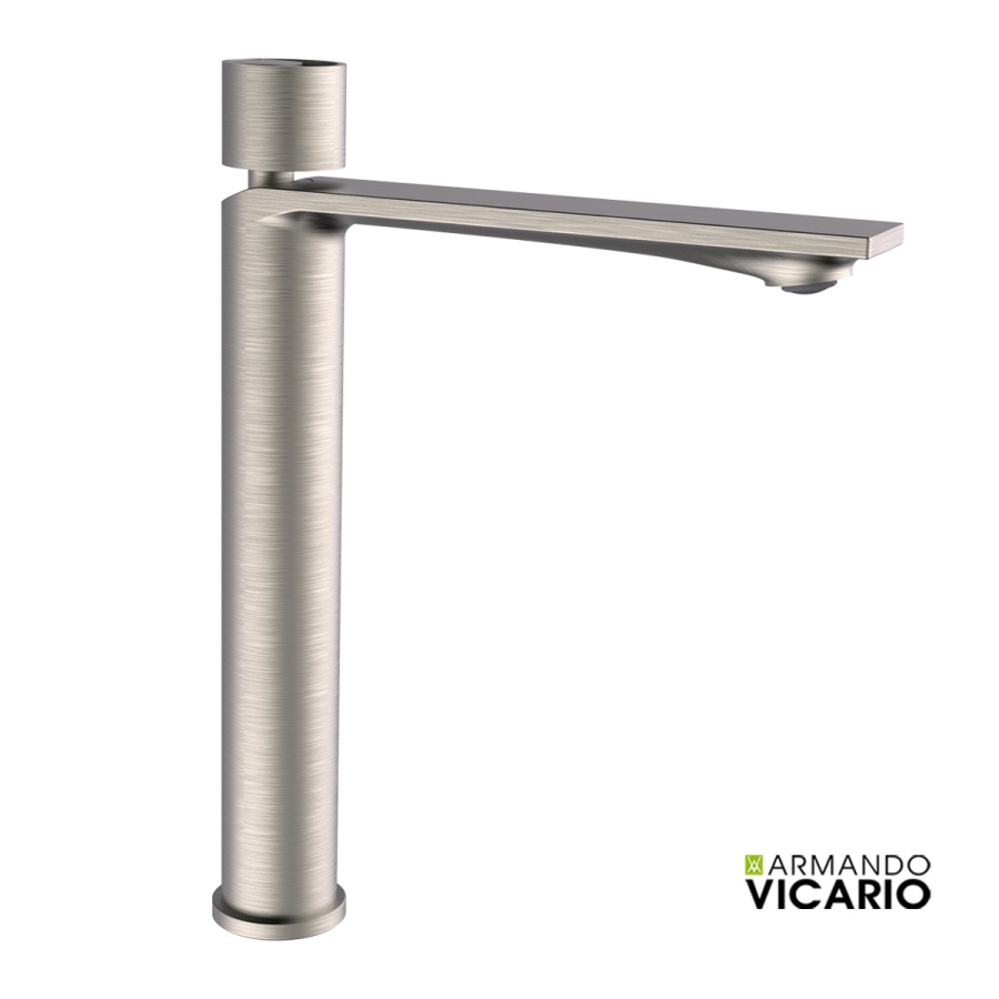 Μπαταρία Νιπτήρα Υψηλή με Βαλβίδα Clic-Clac Halo Vicario Inox 515041-110