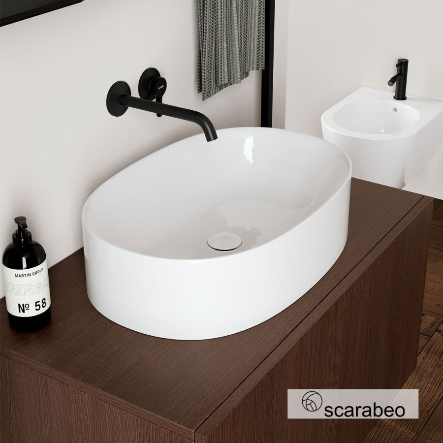 Νιπτήρας Πορσελάνης Skinny 60x40 Scarabeo White 5409-300