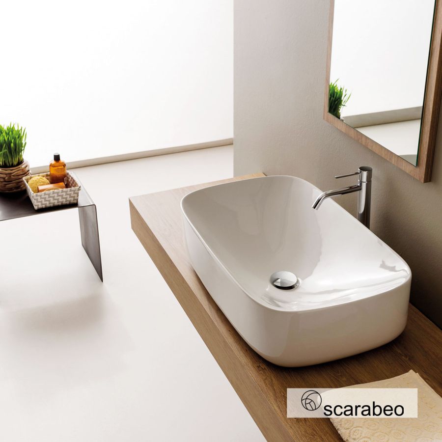 Νιπτήρας Πορσελάνης Moon 70x42 Scarabeo White 5502-300