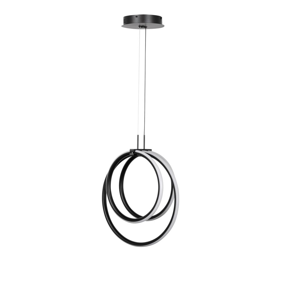 InLight Κρεμαστό φωτιστικό LED 40W 3CCT by switch on base σε μαύρο χρώμα D:38cm 6080-BL