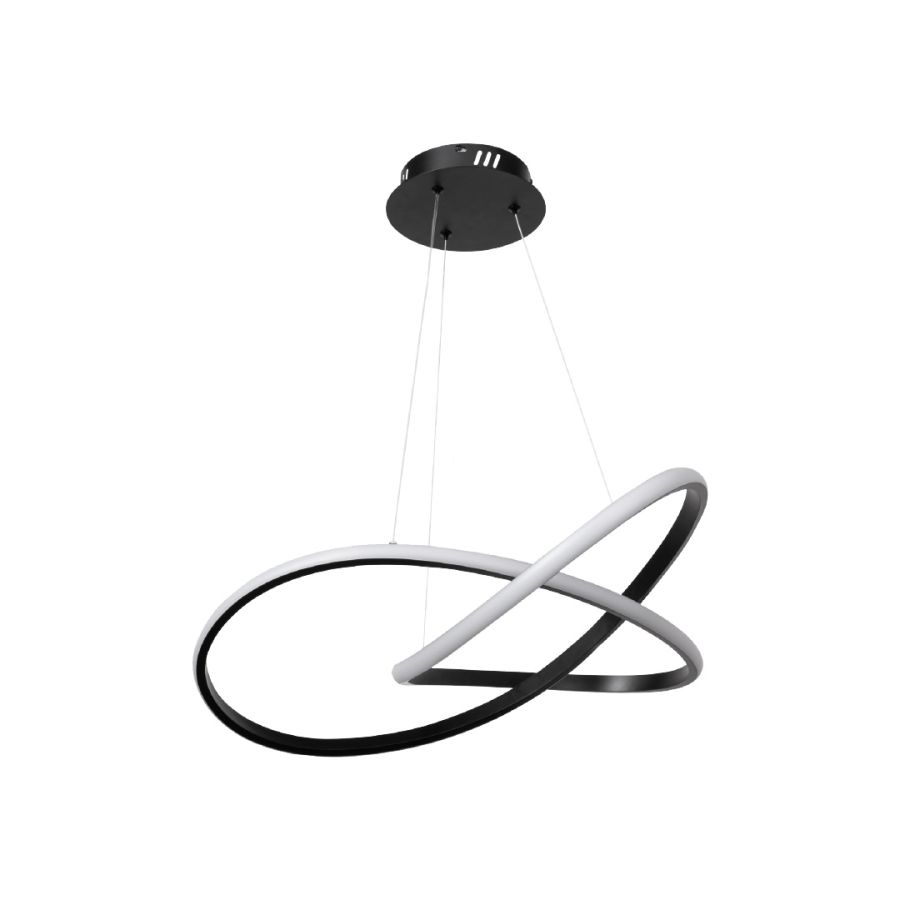 InLight Κρεμαστό φωτιστικό LED 48W 3CCT by switch on base σε μαύρο χρώμα D:60cm 6081-BL