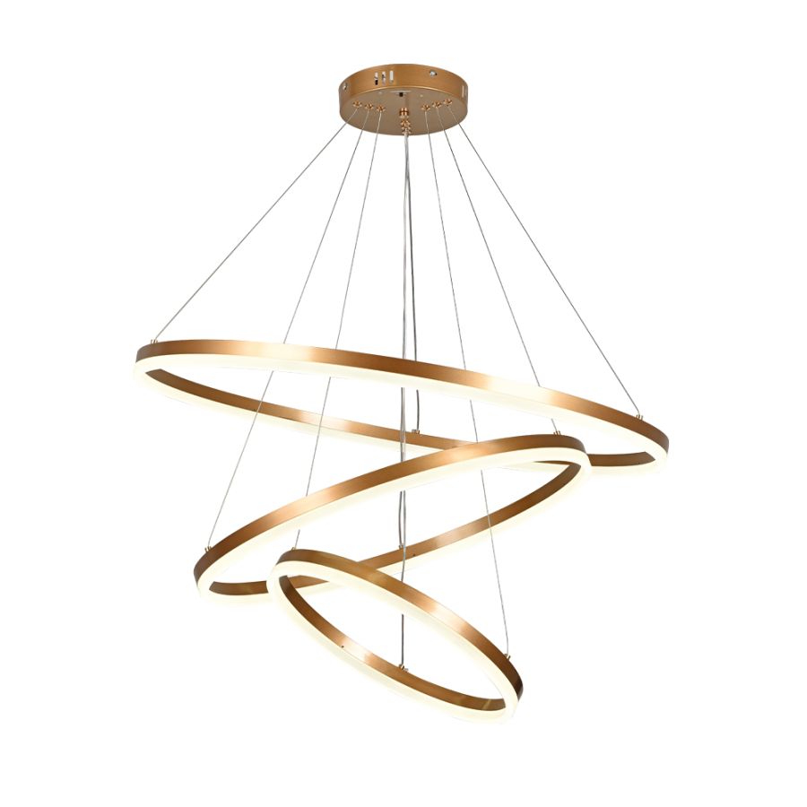 Κρεμαστό φωτιστικό LED 100W 3CCT by switch on base D:60cm 6095-A-Golden