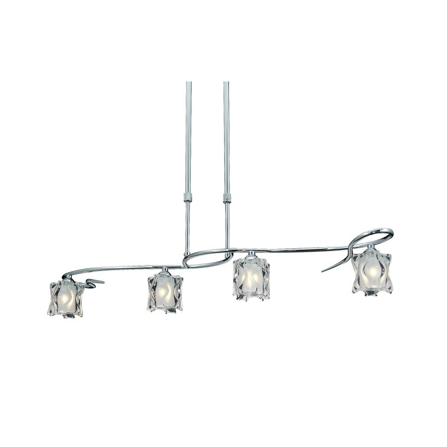 Φωτιστικό Κρεμαστό 85x10xH75cm 4xG9 Κορμός Ρυθμιζόμενος, Κρύσταλλα Αμμοβολής 6088-4P RAIL DA LUZ Δ2 Homelighting 77-1744