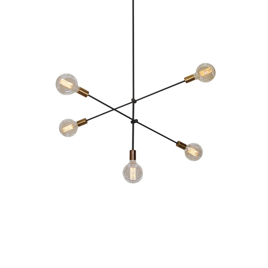 SE 136-5 CODY PENDANT BLACK & BRUSHED BRASS Δ4 HOMELIGHTING 77-3535