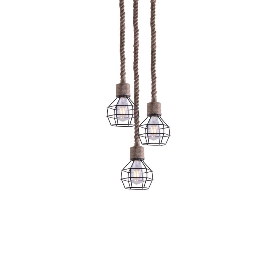 GRENADE-3 ROPE & BLACK PENDANT+ HOMELIGHTING 77-3683