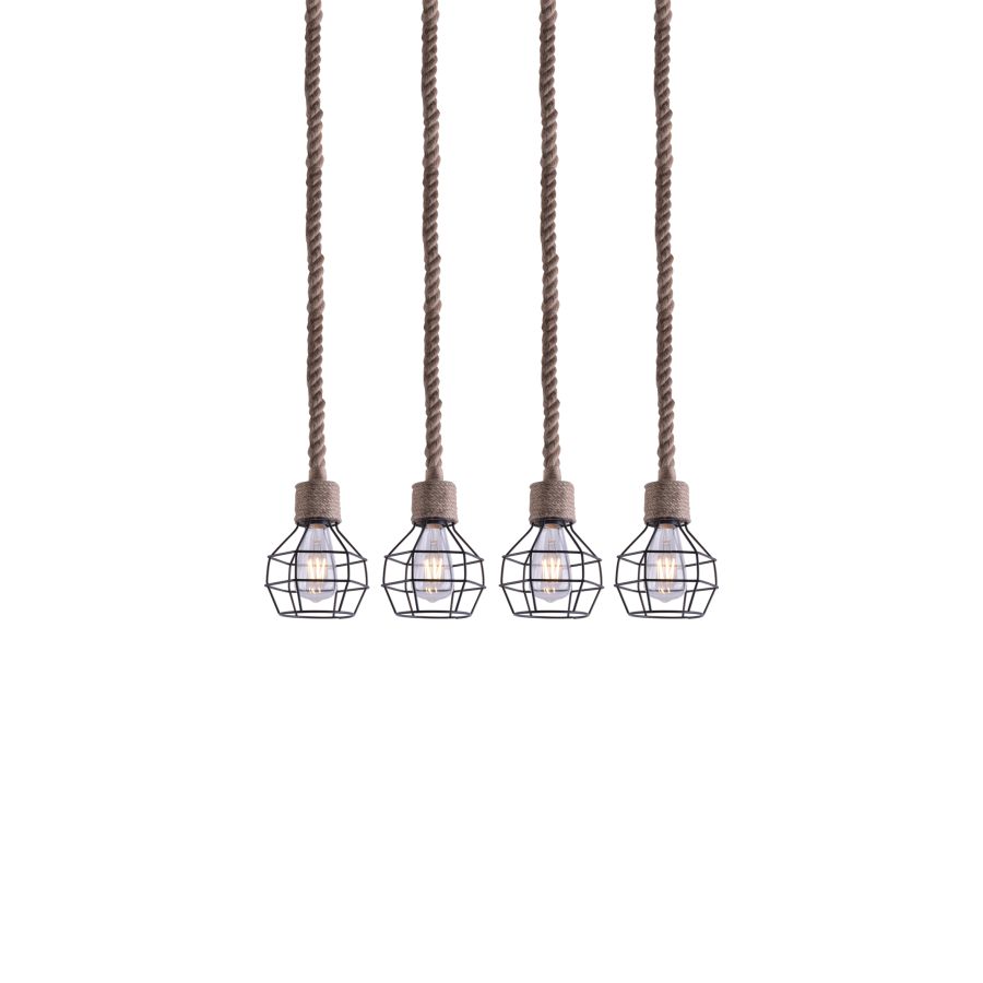 GRENADE-4 ROPE & BLACK PENDANT+ HOMELIGHTING 77-3684