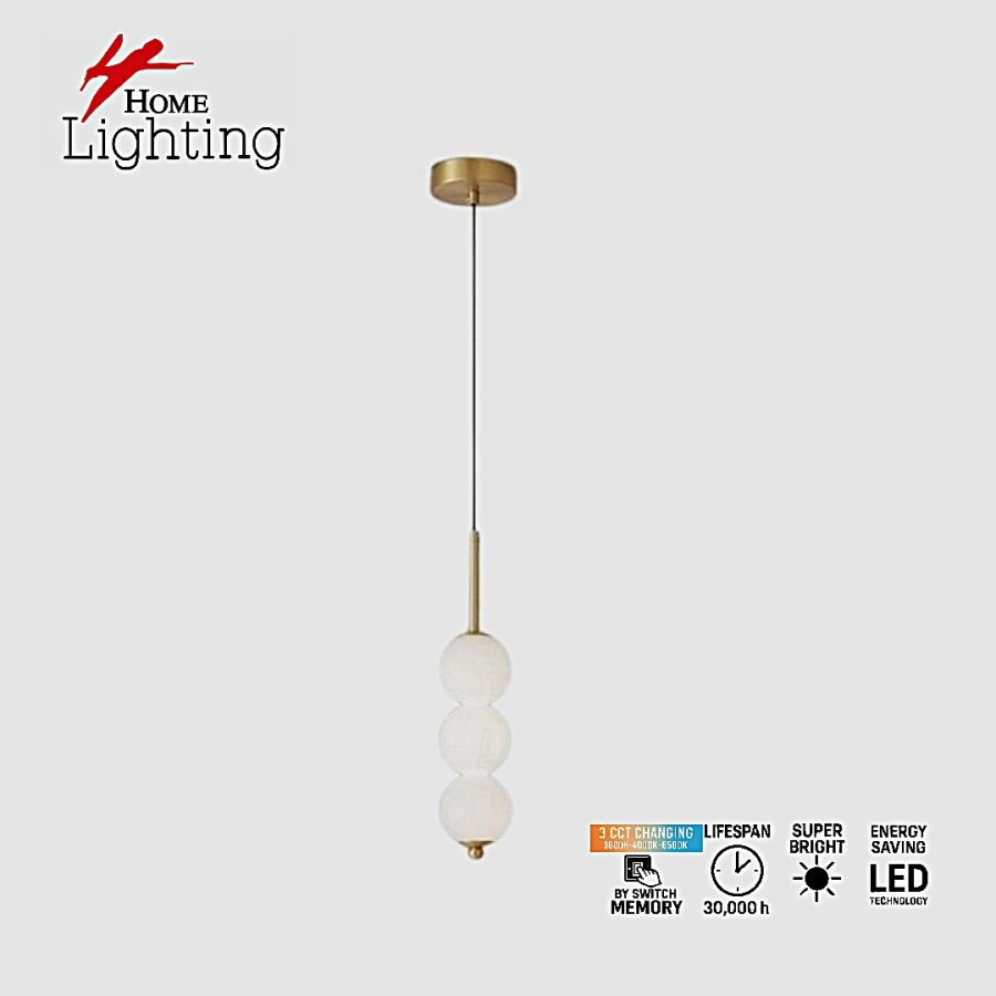 SE LED 120 LUNA TRIPLA GOLD Φ10CM  PENDANT  3CCT WITH MEMORY  2 YEARS WARRANTY HOMELIGHTING 77-51158