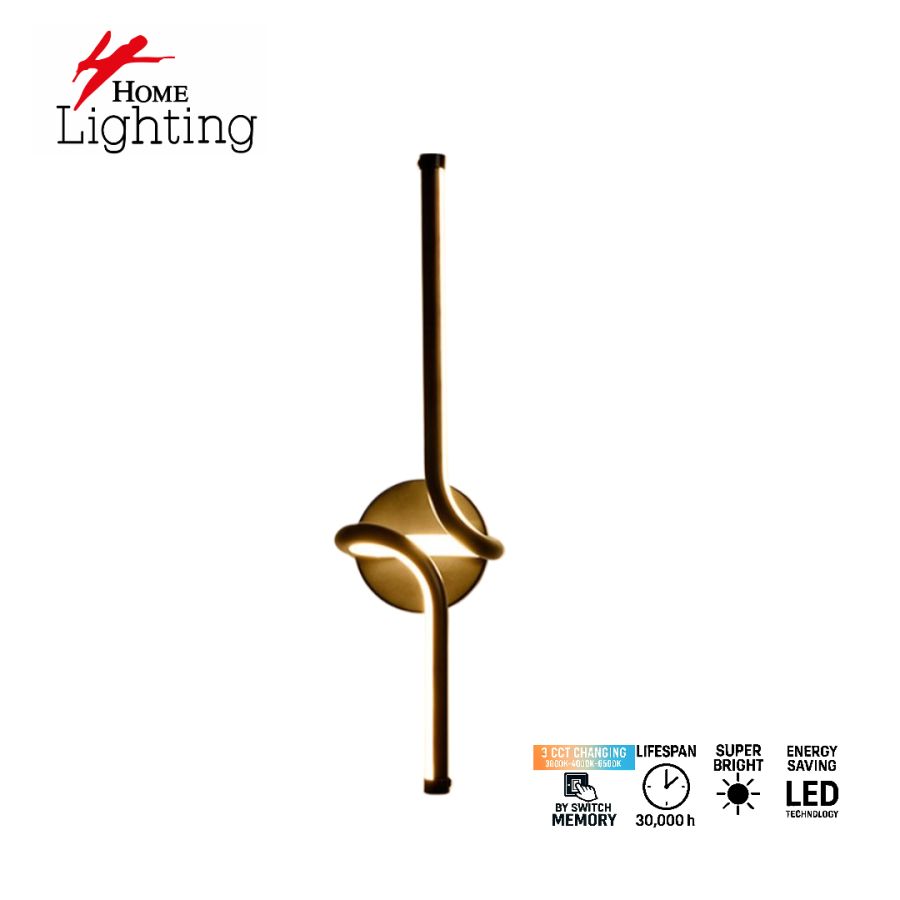 SE LED 60 SERPENTINA  WALL LAMP 3CCT WITH MEMORY  BLACK  2 YEARS WARRANTY HOMELIGHTING 77-51159